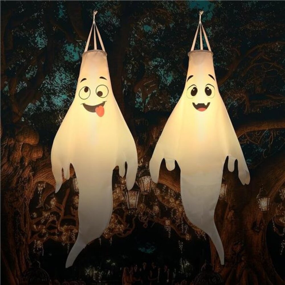 Halloween-Decorations-Outdoor Hanging-Ghost Windsocks for Trees with Timer